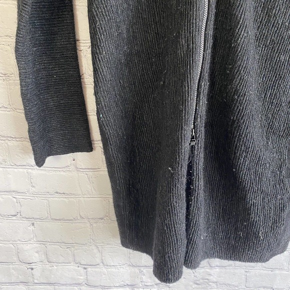 Annette Gortz Women's Wool Blend Full Zip Cardigan Sweater Jacket M Dark Grey - Picture 3 of 7